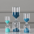 Timer de ampulheta azul de vidro de vidro de ampulheta alta